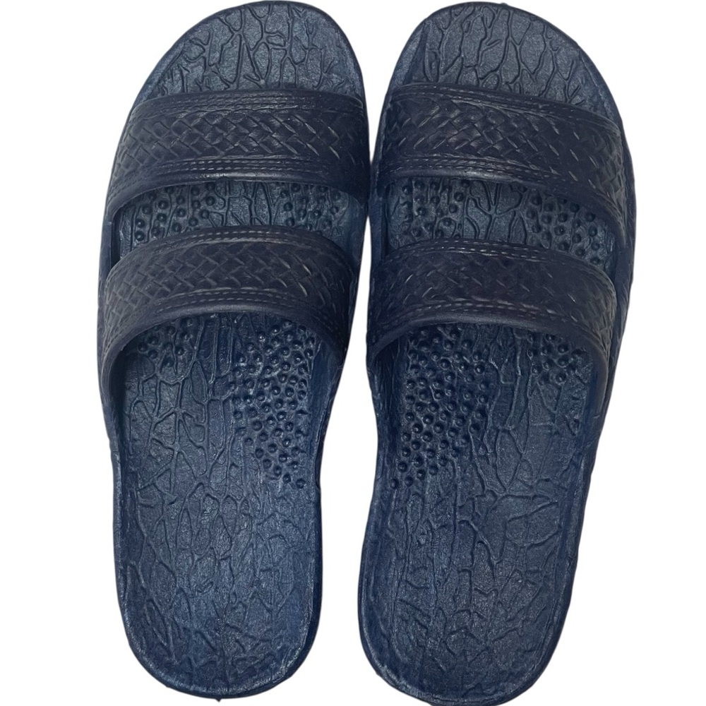 Pali Hawaii dark blue slide sandal size 8 lightweight double strap textured grip